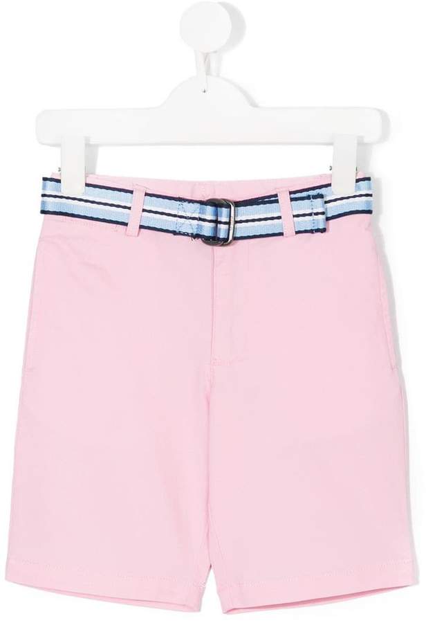 striped belted shorts
