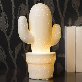 Weiße Tischlampe Cactus aus Keramik