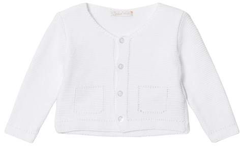 Dr Kid White Knitted Infants Cardigan
