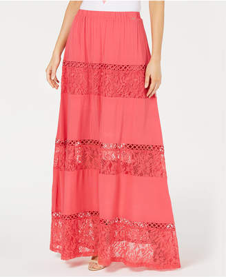 GUESS Ursula Lace-Trim Maxi Skirt