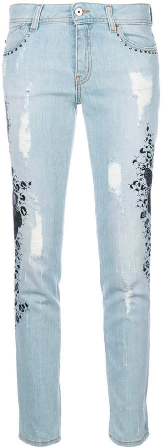 embroidered applique jeans