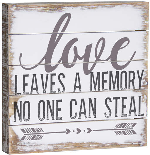 'Love Leaves a Memory' Wood Wall Art