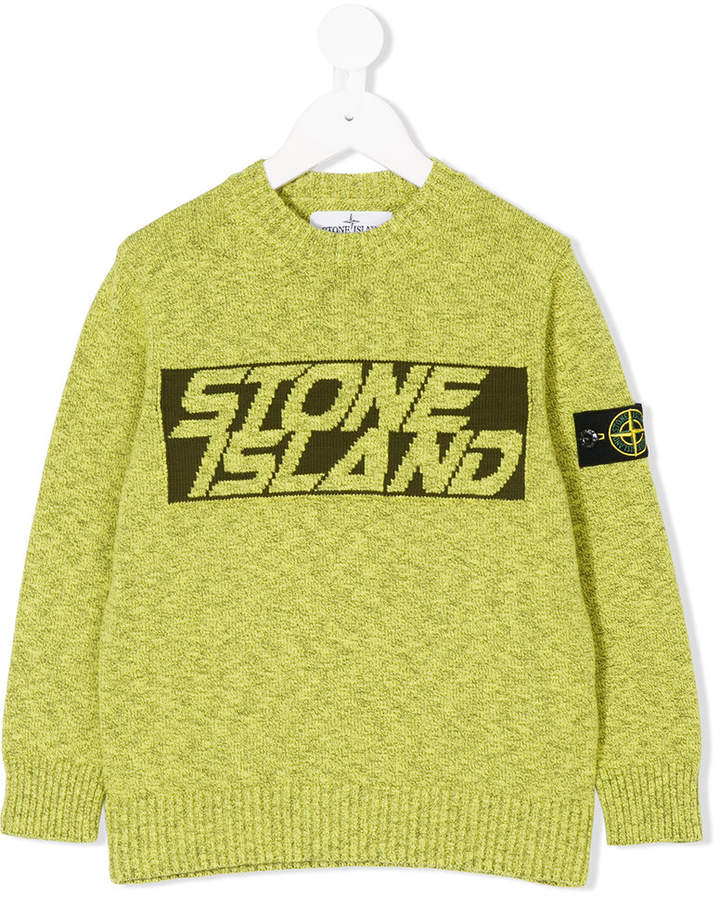 Stone Island Junior intarsia logo jumper