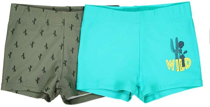 La Redoute Collections Pack of 2 Boxer-Style Swim Shorts, 3-12 Years