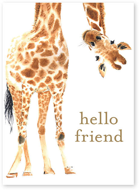 Giraffe Friendship Greeting Card - Set of Six