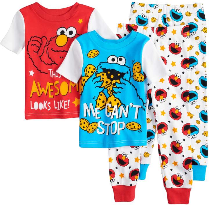Toddler Boy Sesame Street Elmo & Cookie Monster Tops & Bottoms Pajama Set