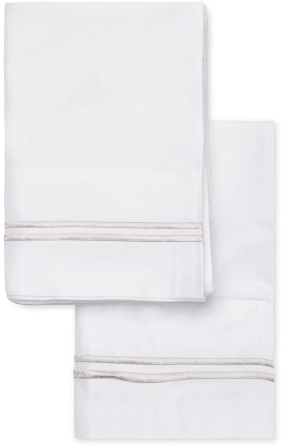 Two-Stripe Embroidered Standard Pillowcases (Set of 2)