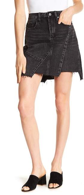 BLANKNYC Frayed & Uneven Denim Skirt