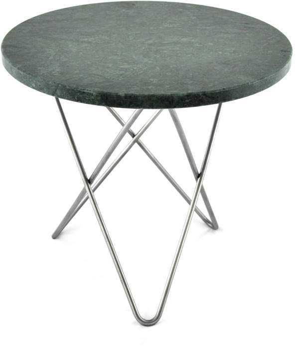 Ox Denmarq - Mini O Beistelltisch Ø 40 cm, edelstahl / Marmor Grün