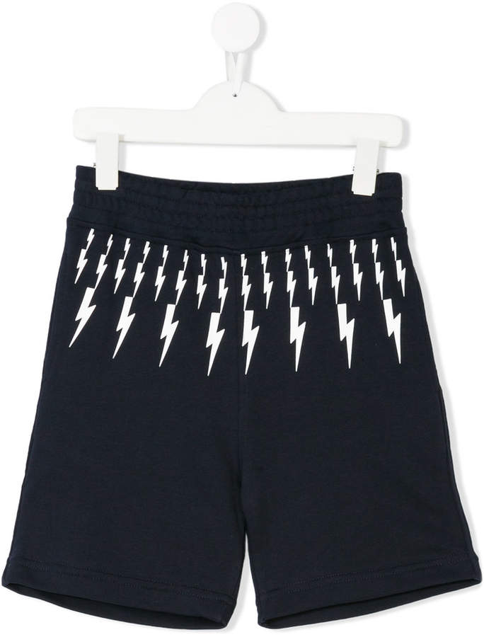 Neil Barrett Kids lightning bolt-print shorts