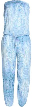Printed Layered Voile Wide-Leg Pants