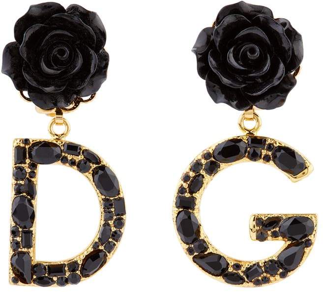 Floral Logo Embellished Earrings