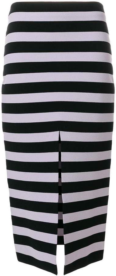 striped midi pencil skirt