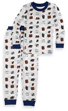 IntimoTM 2-Piece Bear Long-Sleeve Pajama Set in White