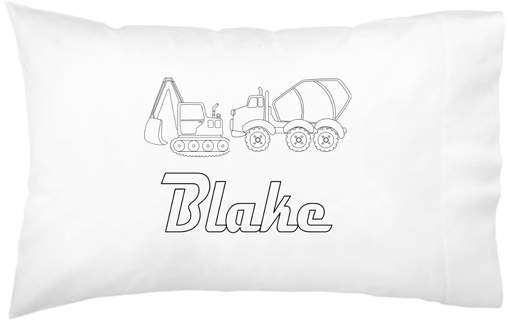 Bulldozer Color-On Personalized Pillowcase