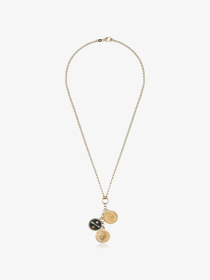 Foundrae 18k gold Strength and Karma necklace with diamond