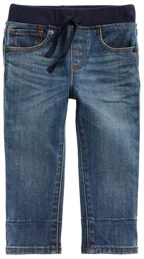 Check Cuff Pull-On Jeans