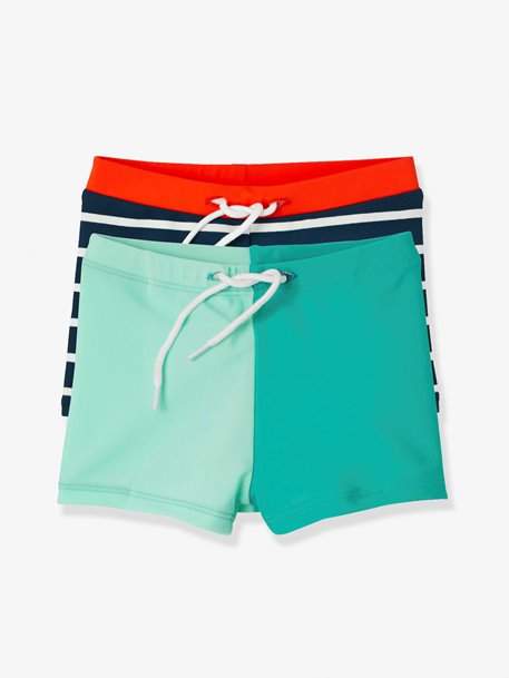 Baby Boys' Pack of 2 Swimming Trunks - blue medium two color/multicol