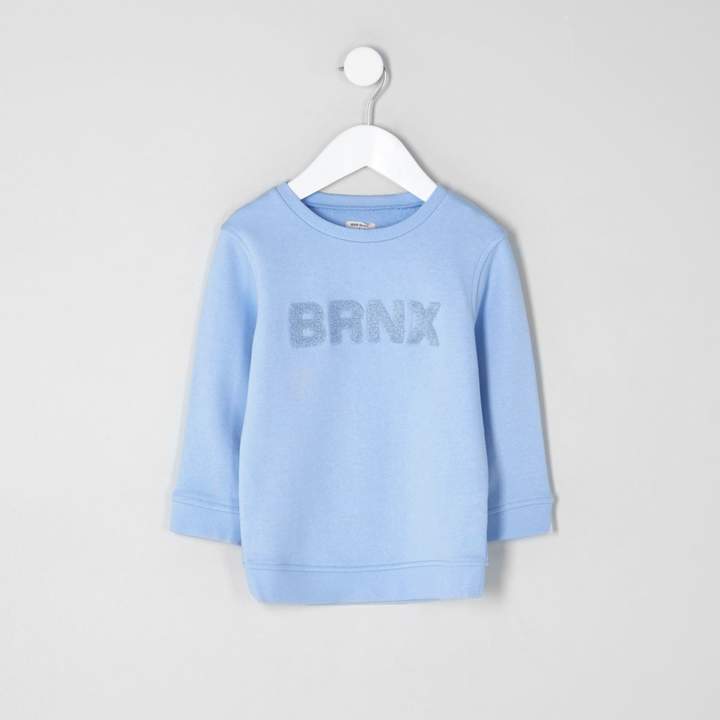 Mini boys Blue 'brnx' sweatshirt