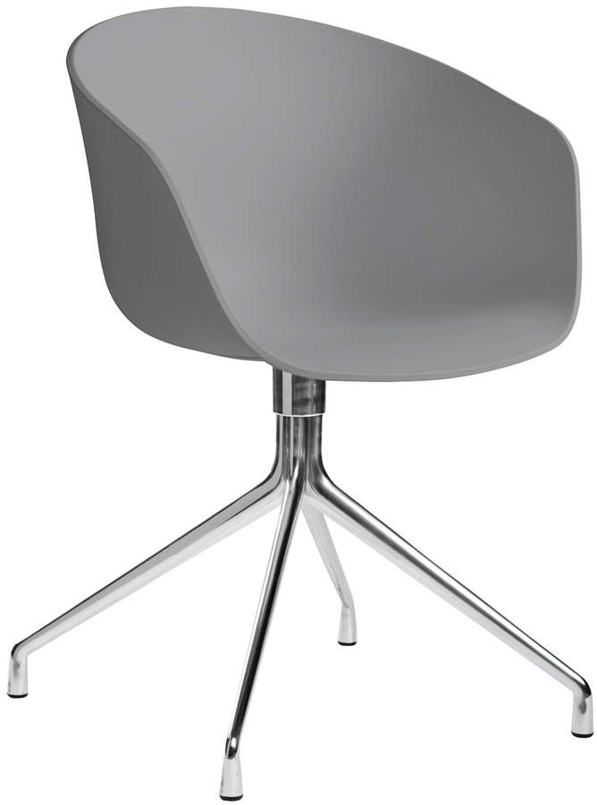 Hay - About A Chair AAC 20, Aluminium poliert / Grau, Filzgleiter