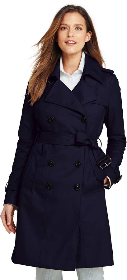 Lands'end Women's Cotton Trench Coat