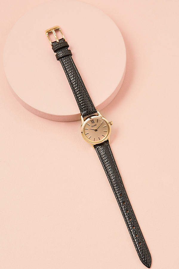 La Vedette Armbanduhr mit Lederarmband - Black