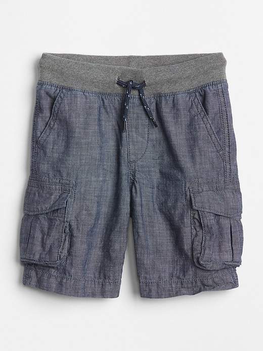 Chambray Cargo Shorts
