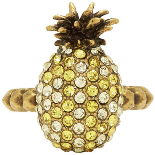 Yellow Small Crystal Pineapple Ring
