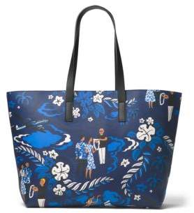 Michael Kors Welcome Graphic Leather Tote - SAPPHIRE - STYLE