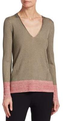 Alyssa Contrast V-Neck Sweater