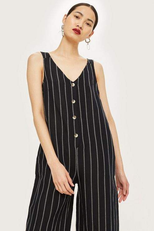 Petite stripe jumpsuit
