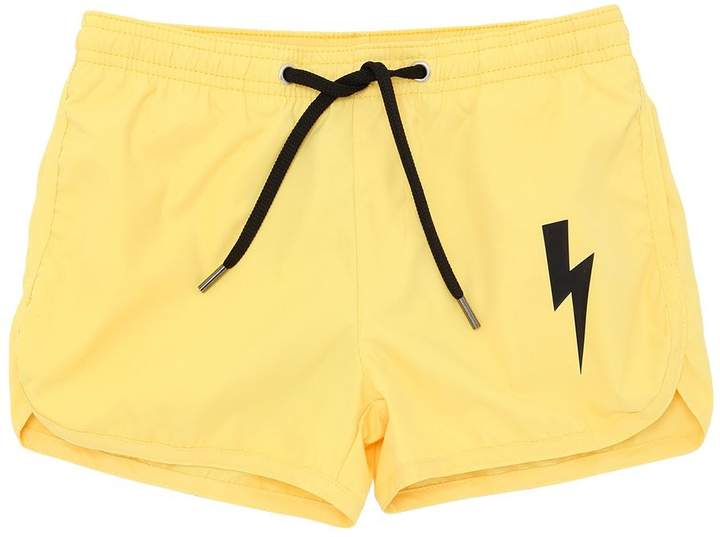 Bolts Printed Nylon Swim Shorts