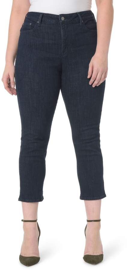 Marilyn Stretch Straight Leg Crop Jeans (Plus Size)