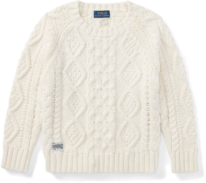 Aran-Knit Cotton Sweater
