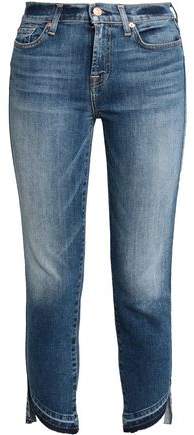 Cropped Faded Mid-Rise Slim-Leg Jeans