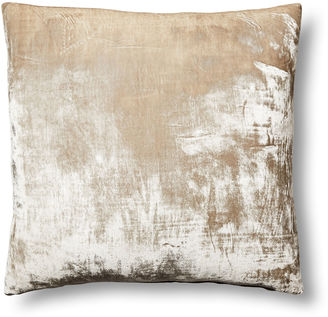 Linen Salvage Et Cie Washed-Silk Velvet 22x22 Pillow, Natural ... - Linen Salvage Et Cie Washed-Silk Velvet 22x22 Pillow, Natural