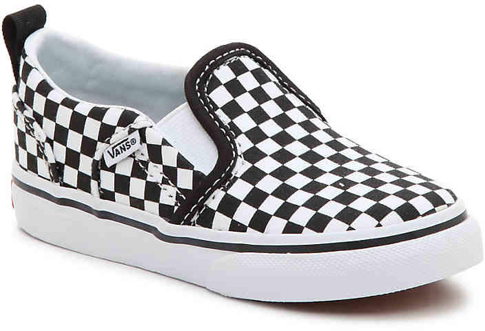 Asher Toddler Slip-On Sneaker -White/Black - Boy's