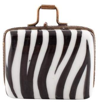 Limoges Zebra Suitcase Box