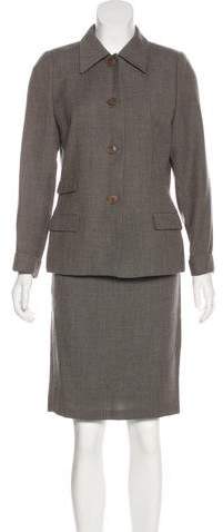Wool-Blend Skirt Suit