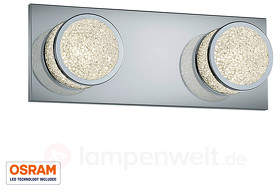 Zweiflammige LED-Wandleuchte Clinton