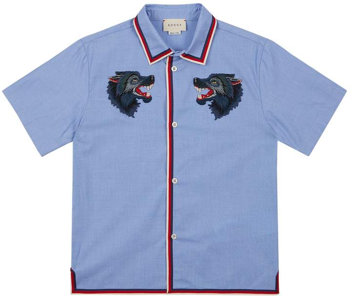 Embroidered Wolf Shirt
