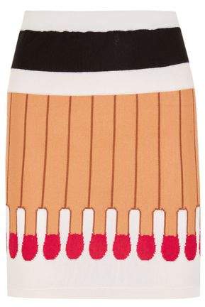 Intarsia Wool Mini Skirt