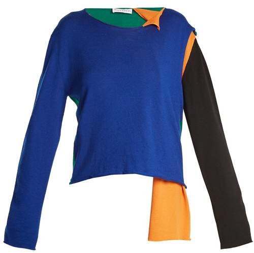 Asymmetric colour-block sweater