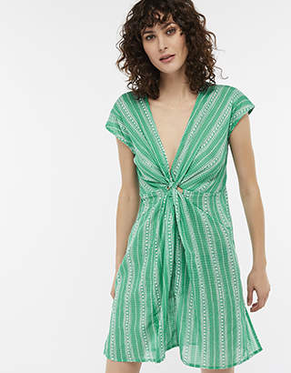 Jade Knot Longline Cotton Kaftan