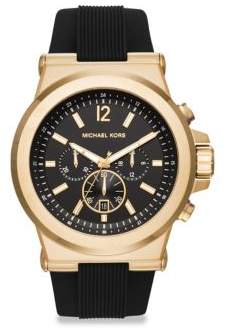 Chronograph Dylan Goldtone Silicone Strap Watch