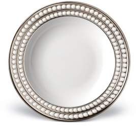 Perlee Porcelain and Platinum Soup Plate