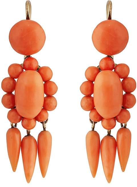 Stephanie Windsor Antiques Women's Coral Drop Earrings
