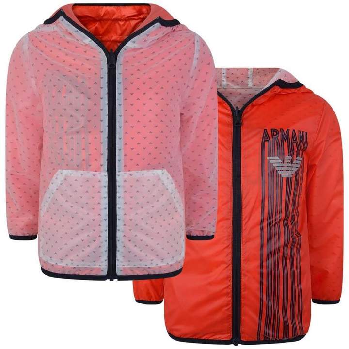 Armani JuniorBoys Orange Reversible Logo Jacket