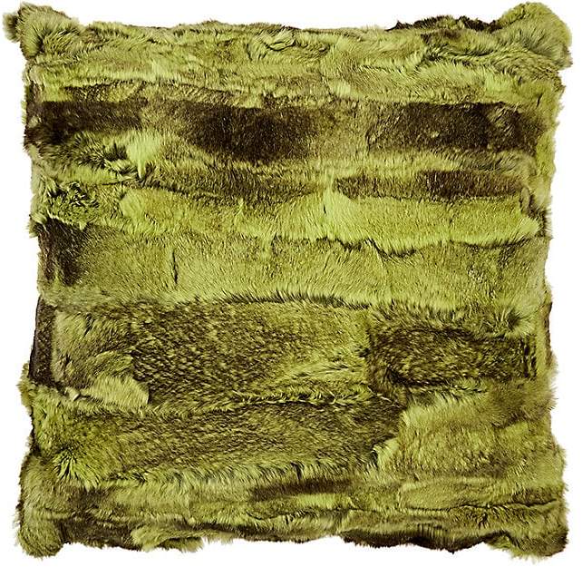 Textured Rabbit Fur Pillow