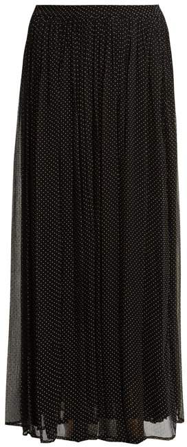 Textured polka-dot print georgette skirt